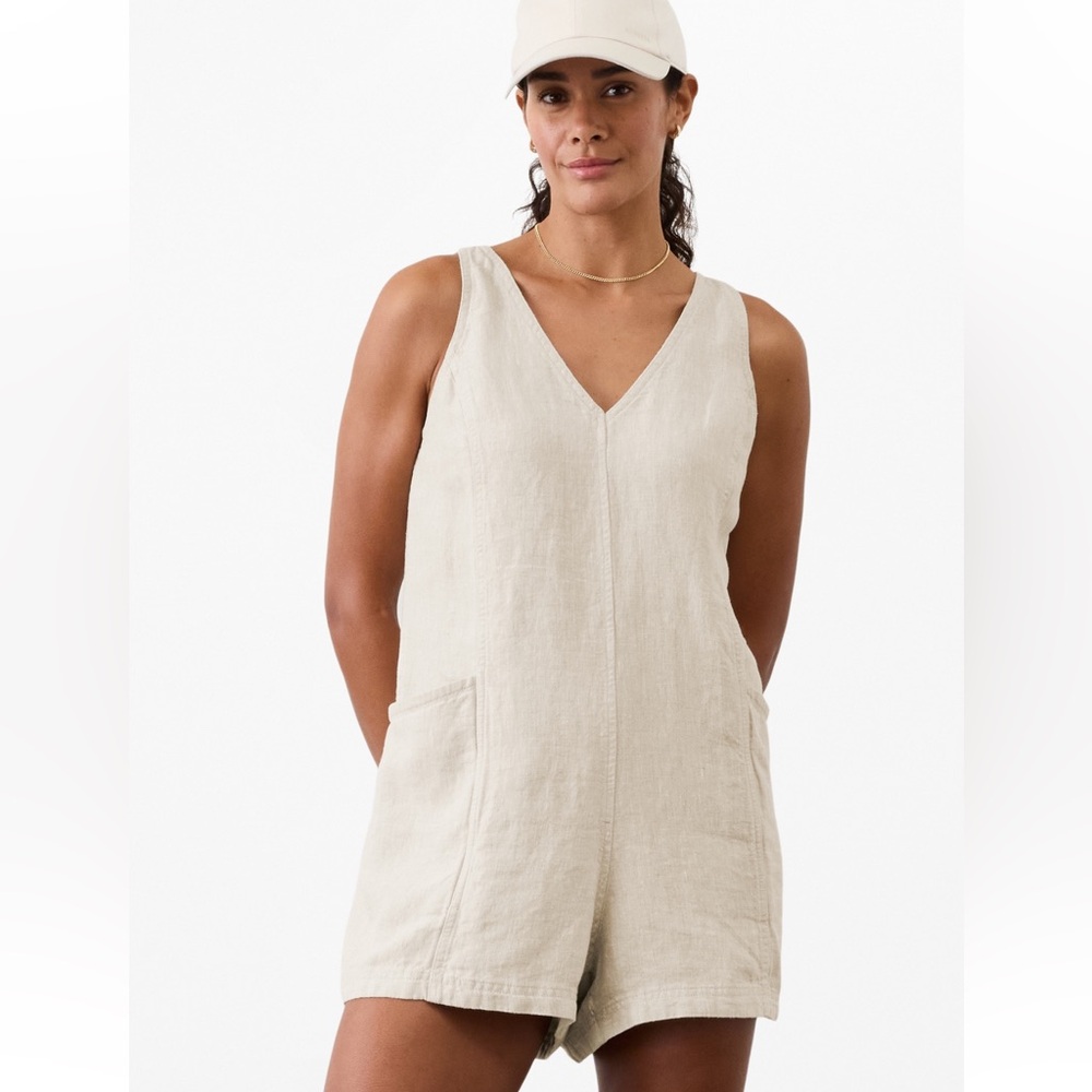 Athleta Retreat Linen Romper - L